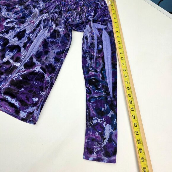 Live And Let Live Velvet Top Womens Size Small Purple V-Neck Fairy Whimsical - Picture 14 of 14